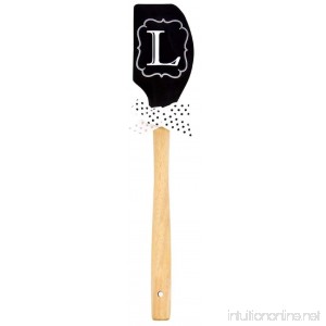 Brownlow Gifts Silicone Spatula with Wooden Handle MonogramL Black - B01L7XFBTS